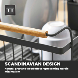 Tower Scandi Grey Dish Rack with Wooden Handles - thumbnail 4