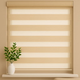 New Edge Blinds Day and Night Natural Zebra Roller Blind 80cm