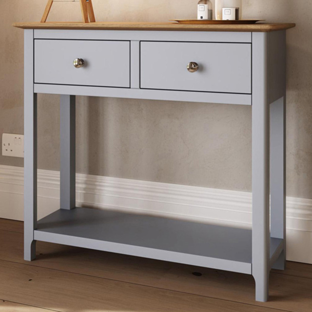 FWStyle Taberno Dove Grey 2 Drawer Hallway Console Table - image 1
