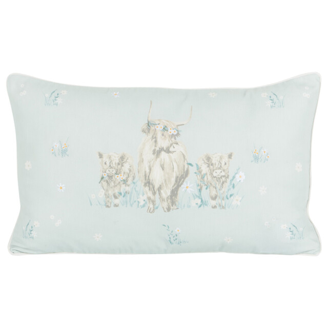 Divante Blue Highland Cow Cushion 30 x 50cm - image 1