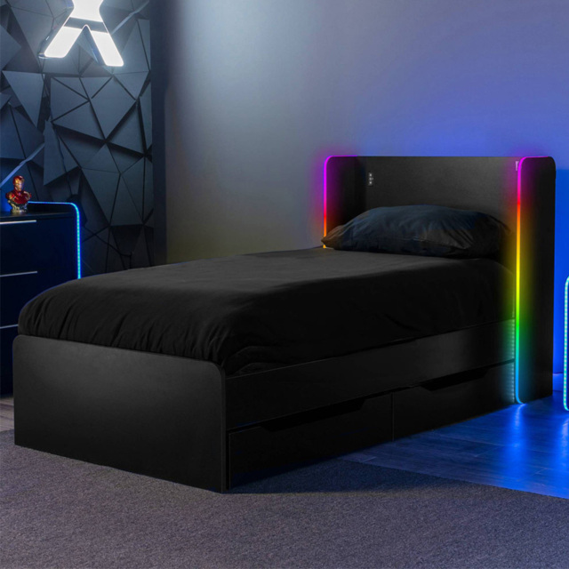 X Rocker Electra Black Single RGB LED Gaming Bed with Storage and Neo Motion Sync App Control - image 1