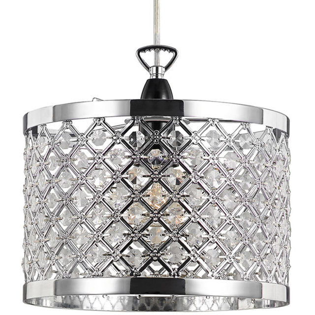 Happy Homewares Sparkly Ceiling Pendant Shade with Clear Beads - image 1