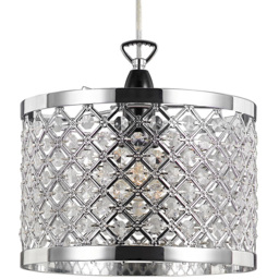 Happy Homewares Sparkly Ceiling Pendant Shade with Clear Beads - thumbnail 1