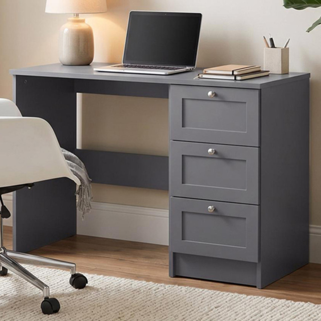 FWStyle Artus Grey 3 Drawer Vanity Dressing Table