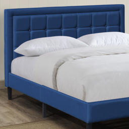 Brooklyn King Size Blue Buttoned Headboard Bed Frame - thumbnail 2