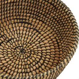 Premier Housewares Black Detail Round Straw Basket 3 Pack - thumbnail 4