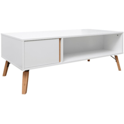 Noa and Nani Otto Single Door Single Shelf White Coffee Table - thumbnail 2