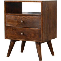 Artisan Furniture Classic Chestnut 2 Drawer Solid Wood Bedside Table - thumbnail 3