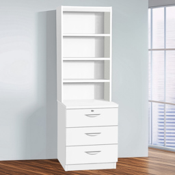 R White Cabinets White 3 Drawer 4 Shelf Storage Chest with Hutch - thumbnail 1