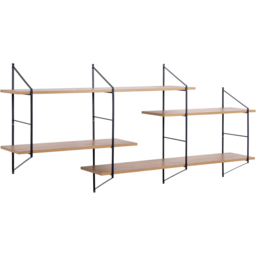 Florence Belfast 4 Tier Oak Floating Wall Shelf