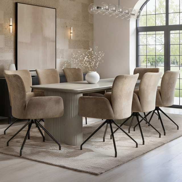 SOLACE+CO Zoya Kora Mocha Brown 8 Seater Dining Set - image 1