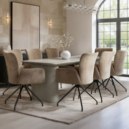 SOLACE+CO Zoya Kora Mocha Brown 8 Seater Dining Set - thumbnail 1