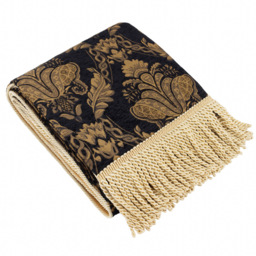 Paoletti Shiraz Traditional Jacquard Black Throw