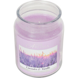 True Aroma Purple Lavender and Vanilla Scented Mason Jar Candle Large - thumbnail 2