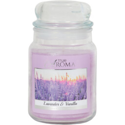 True Aroma Purple Lavender and Vanilla Scented Mason Jar Candle Large