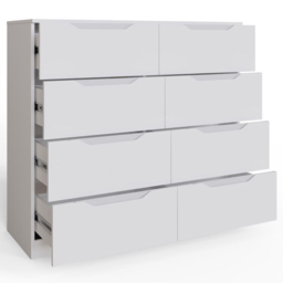 FWStyle Luno White 8 Drawer Modern Wide Chest of Drawers - thumbnail 4