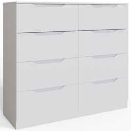 FWStyle Luno White 8 Drawer Modern Wide Chest of Drawers - thumbnail 2