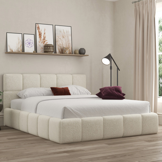 DS Living Ovella Ivory Single Cubed Ottoman Bed - image 1