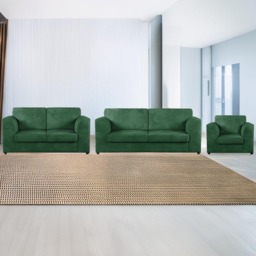 Luxor 6 Seater Green Jumbo Cord Sofa Set with Full Back
