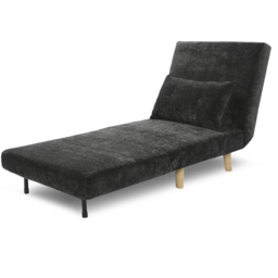 HGD Aurora Dark Grey Fabric Single Seater Sofa Bed with Angular Wooden Legs - thumbnail 4