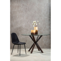 Premier Housewares Black Wood Compact 4 Seater Dining Table - thumbnail 4