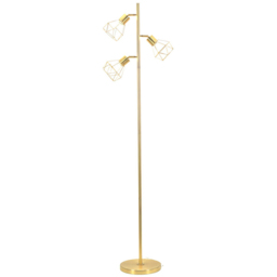 ValueLights Angus Brushed Gold 3 Way Metal LED Floor Lamp