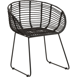 Interiors by Premier Lagom Black Rattan Round Chair - thumbnail 3