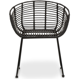 Interiors by Premier Lagom Black Rattan Round Chair - thumbnail 2