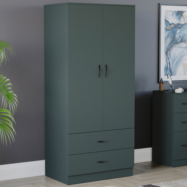 Vida Designs Riano 2 Door 2 Drawer Green Wardrobe - image 1
