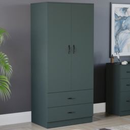 Vida Designs Riano 2 Door 2 Drawer Green Wardrobe - thumbnail 1