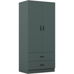 Vida Designs Riano 2 Door 2 Drawer Green Wardrobe - thumbnail 2