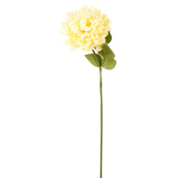 Single Yellow or Cream Pom Single Stem Artificial Flower 65cm in Assorted styles - thumbnail 1