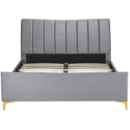 Clover Double Grey Velvet Bed - thumbnail 3