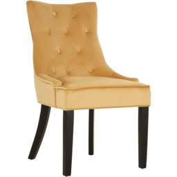 Premier Housewares Daxton Ochre Velvet Dining Chair - thumbnail 3