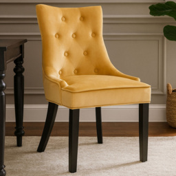 Premier Housewares Daxton Ochre Velvet Dining Chair