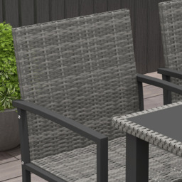 Outsunny Rattan 4 Seater Dining Set Grey - thumbnail 3