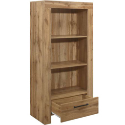 Compton Single Drawer 3 Shelf Oak Bookcase - thumbnail 4