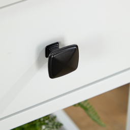 Home Source Single Drawer White Compact Bedside Table - thumbnail 3