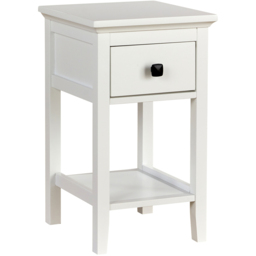 Home Source Single Drawer White Compact Bedside Table - thumbnail 2