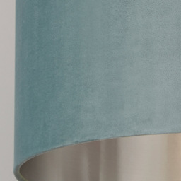 Lighting Collection Sage Green Silver Inner Velvet Drum Shade 40cm - thumbnail 4