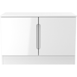 Crowndale Milan White Gloss and White 2 Door Compact Storage Unit Ready Assembled - thumbnail 2