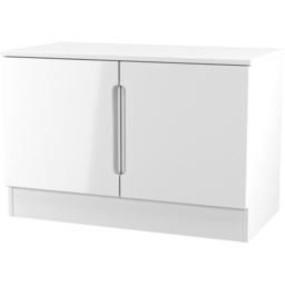Crowndale Milan White Gloss and White 2 Door Compact Storage Unit Ready Assembled - thumbnail 4