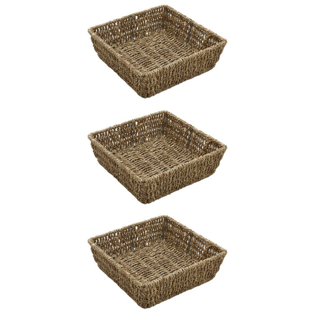 JVL Seagrass Square Storage Tray 3 Pack - image 1