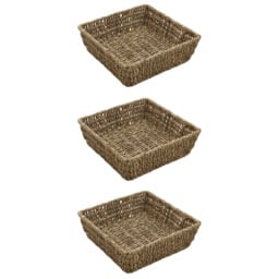 JVL Seagrass Square Storage Tray 3 Pack