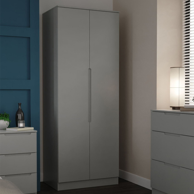 Crowndale Milan 2 Door Dusk Grey Tall Double Wardrobe - image 1