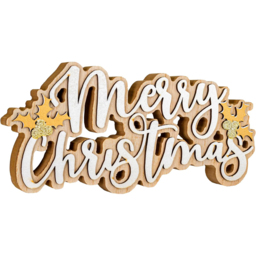 Marco Paul Small Merry Wood and Fabric Christmas Word Decoration