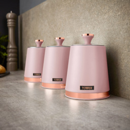 Tower 3 Piece Cavaletto Pink Canister Set - thumbnail 2