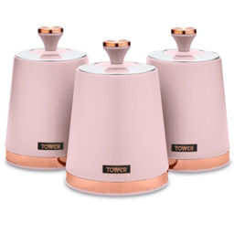 Tower 3 Piece Cavaletto Pink Canister Set