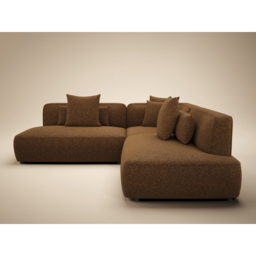 SOLACE+CO Luna 3 Seater Brown Chenille Large Corner Sofa - thumbnail 3
