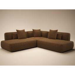 SOLACE+CO Luna 3 Seater Brown Chenille Large Corner Sofa - thumbnail 2